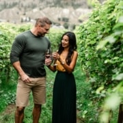 A couple enjoying wine on the Kamloops Wine Trail by Royce Sihlis photography