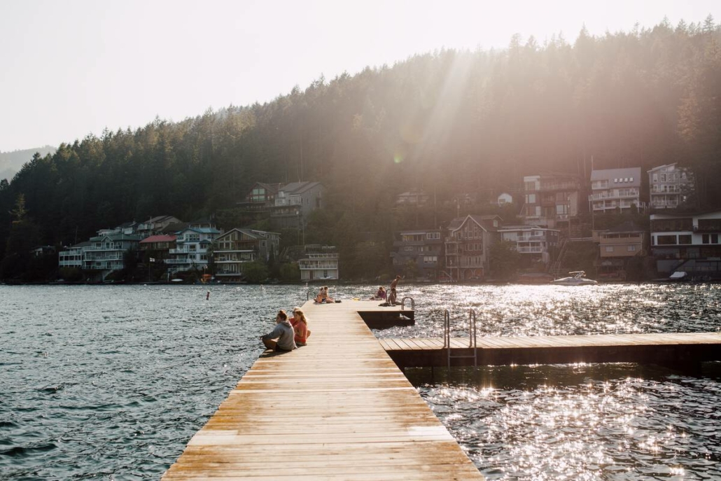Cultus Lake beach and docks.